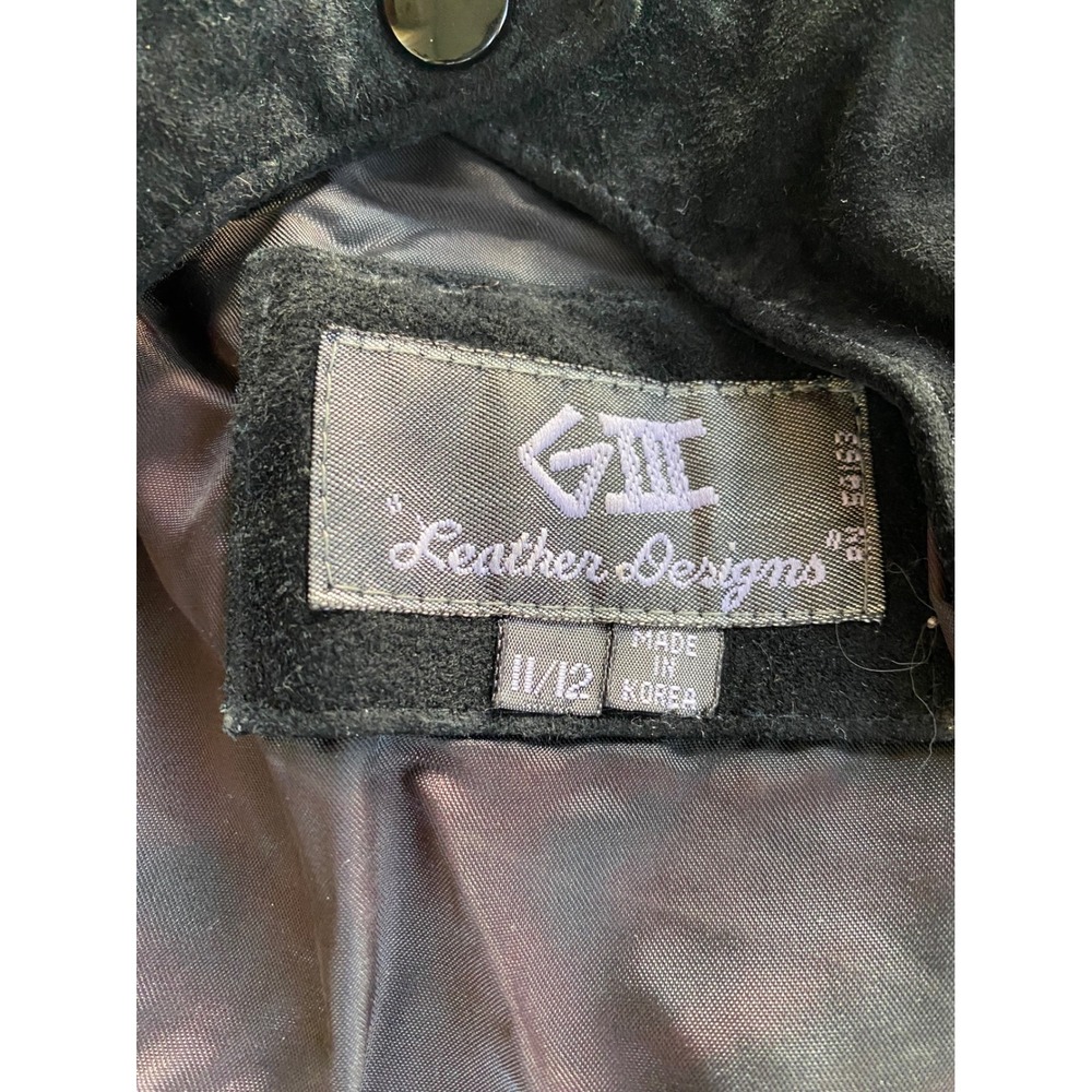 G-III Leather Designs Vintage BLK Suede Peplum Open Back Midi Dress Womens 11/12 - Picture 7 of 11